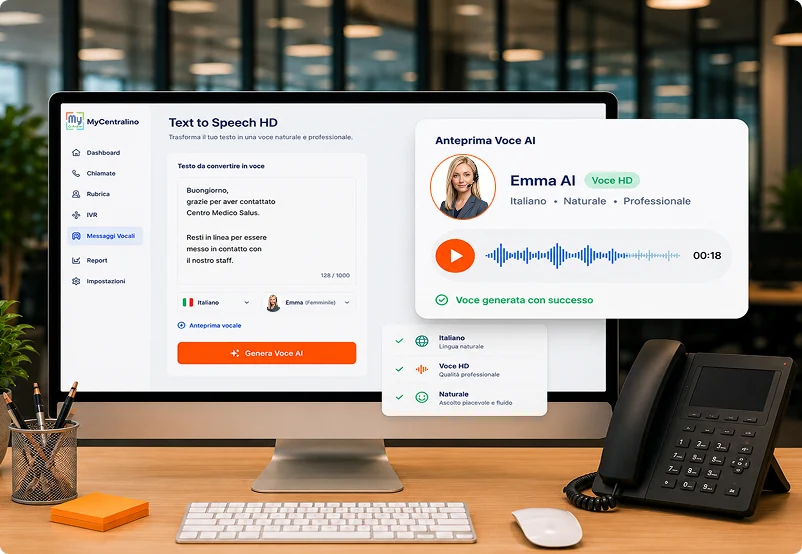 Text to Speech HD MyCentralino: dal testo alla voce AI naturale
