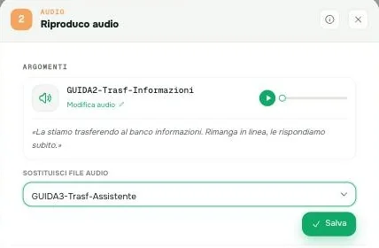 La sostituzione dell'audio nella regola