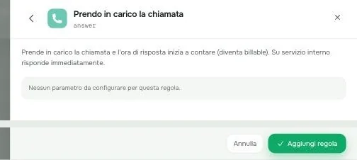 La regola Prendo in carico la chiamata