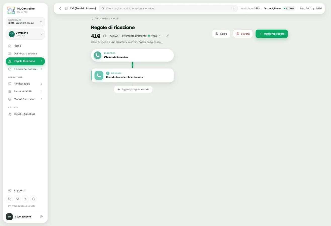 La pipeline con la prima regola