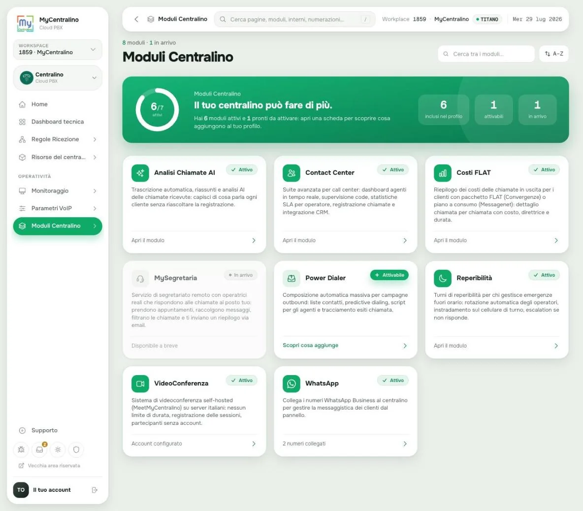 Il catalogo dei moduli