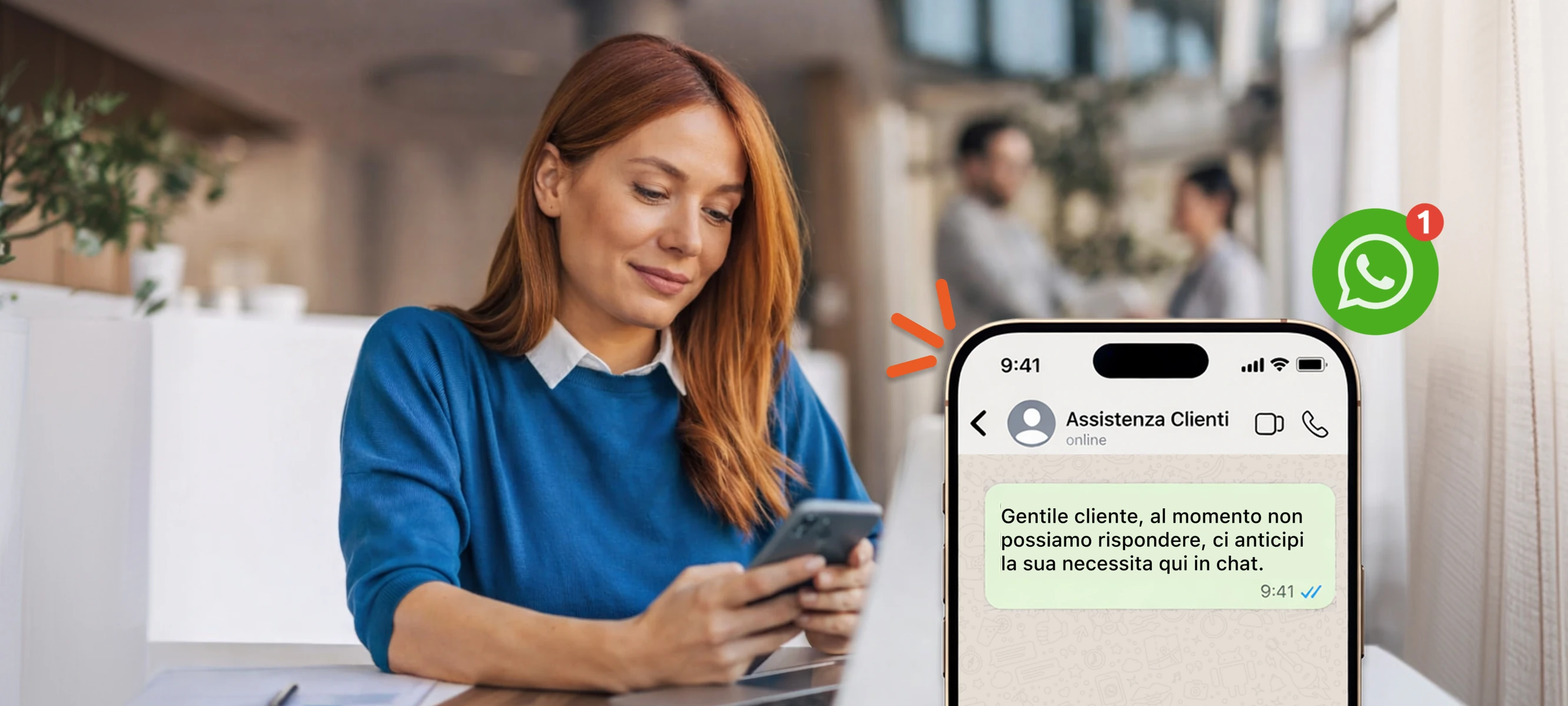 Risposta automatica di assistenza clienti su WhatsApp Business